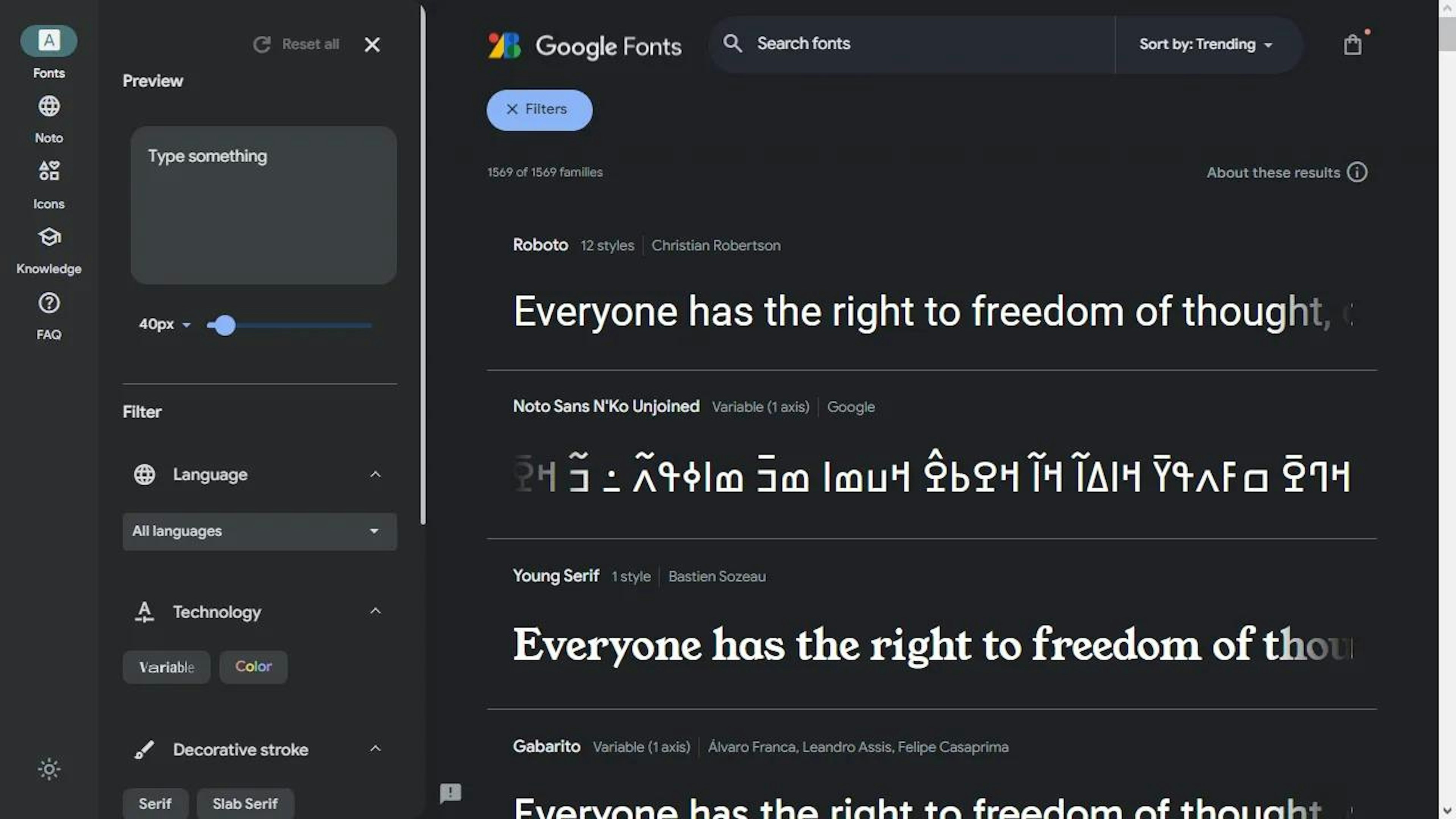 Google fonts